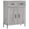 vidaXL Buffet haut Sonoma gris 69,5x34x180 cm Bois d'ing&eacute;nierie