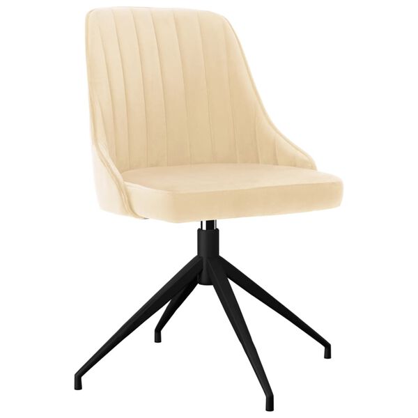 vidaXL Chaises &agrave; manger lot de 6 cr&egrave;me velours