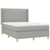 vidaXL Sommier &agrave; lattes de lit matelas LED Gris clair 140x190 cm Tissu