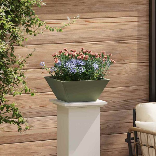 vidaXL Cache-pot de jardin 5 pcs Vert olive 35 x 35 x 15 cm
