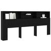 vidaXL Cabinet de T&ecirc;te de Lit Ch&ecirc;ne noir 220 x 19 x 101,5 cm
