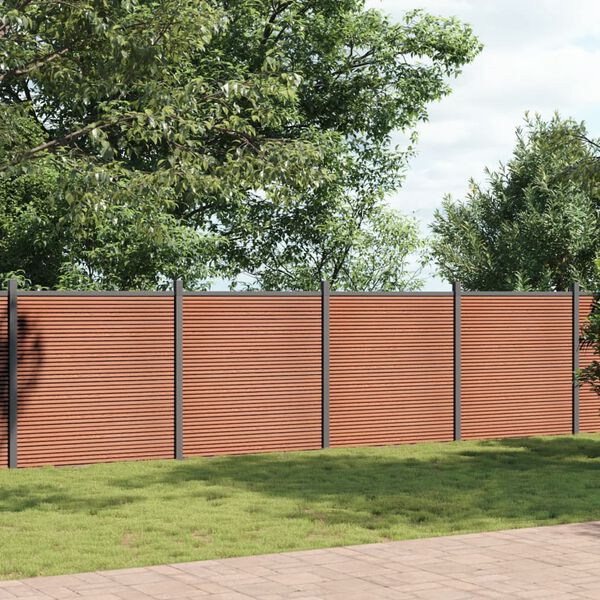 vidaXL Panneau de cl&ocirc;ture marron 1045x186 cm WPC