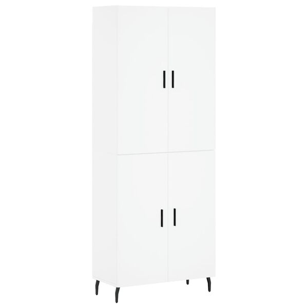 vidaXL Buffet haut Blanc 69,5x34x180 cm Bois d'ing&eacute;nierie