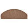 vidaXL Tapis d'escalier 15 pi&egrave;ces 65 x 24 x 4 cm Marron Demi-rond Grand