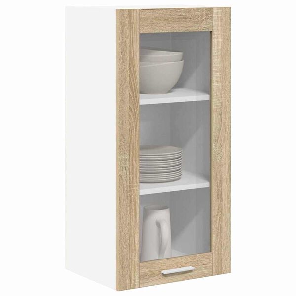 vidaXL Armoire suspendue avec porte 2 pcs Ch&ecirc;ne Sonoma 40 x 31 x 80 cm