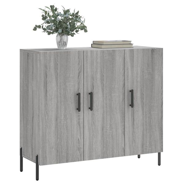 vidaXL Buffet sonoma gris 90x34x80 cm bois d'ing&eacute;nierie
