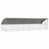 vidaXL Kennel pour Chiens 4 pcs Argent&eacute; 8 x 2 x 2 m Acier galvanis&eacute;
