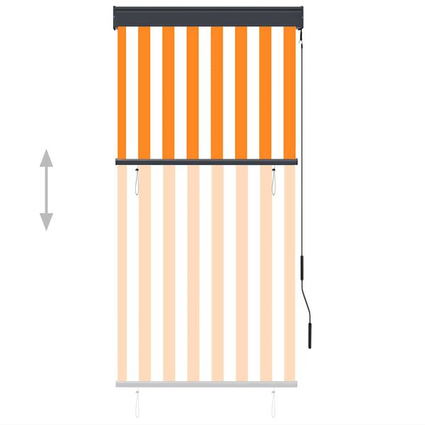 vidaXL Store roulant d'ext&eacute;rieur 80x250 cm Blanc et orange