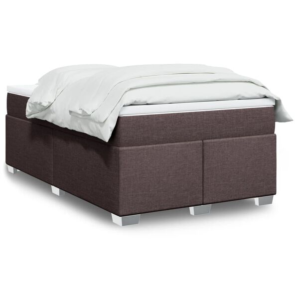 vidaXL Sommier &agrave; lattes de lit et matelas marron fonc&eacute; 120x190cm tissu