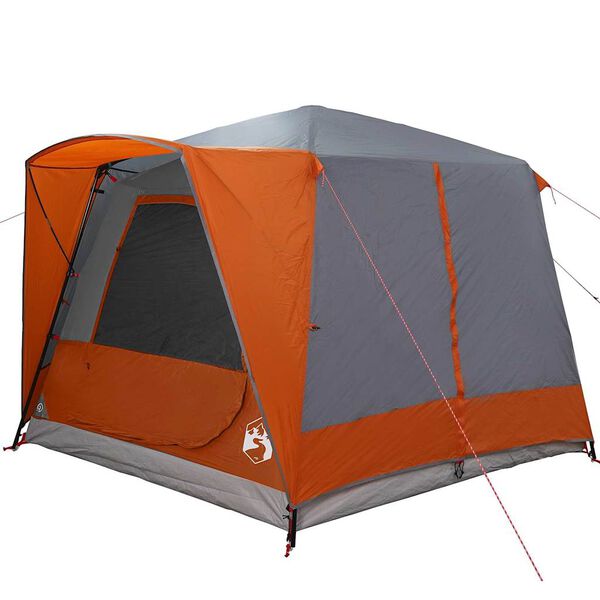 vidaXL Tente Cabane avec toit Gris et orange 333 x 317 x 194 cm