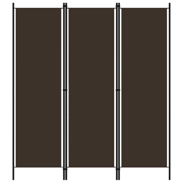 vidaXL Cloison de s&eacute;paration 3 panneaux Marron 150x180 cm