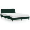 vidaXL Lit avec matelas Dover vert fonc&eacute; 140x190 cm velours