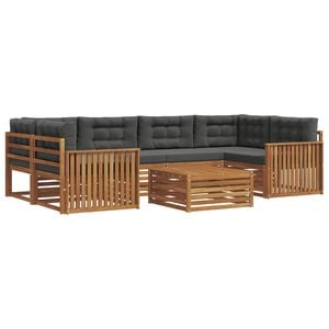 vidaXL Ensemble de canap&eacute;s d'ext&eacute;rieur 7 pc Naturel et Anthracite