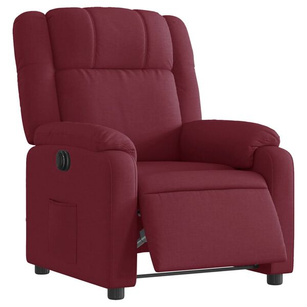 vidaXL Fauteuil inclinable électrique Rouge bordeaux Tissu