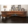 vidaXL Canap&eacute; d'angle Chesterfield 5 plcs Cuir artificiel Marron
