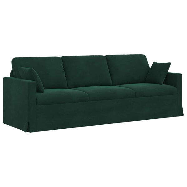 vidaXL Canap&eacute; Vert fonc&eacute; 228 x 78 x 80 cm Velours