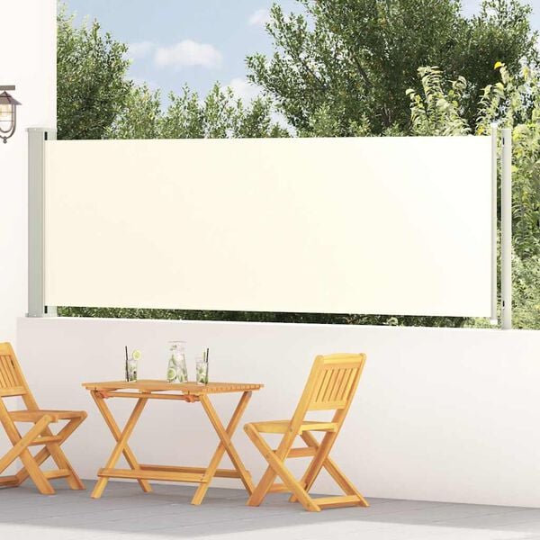 vidaXL Auvent lat&eacute;ral r&eacute;tractable de patio 117x600 cm Cr&egrave;me