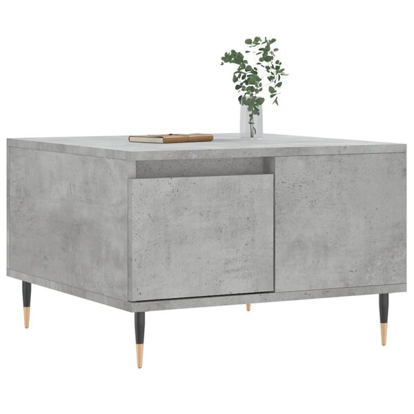 vidaXL Table basse gris béton 55x55x36,5 cm bois d'ingénierie