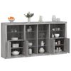 vidaXL Buffet avec lumi&egrave;res LED sonoma gris 202x37x100 cm