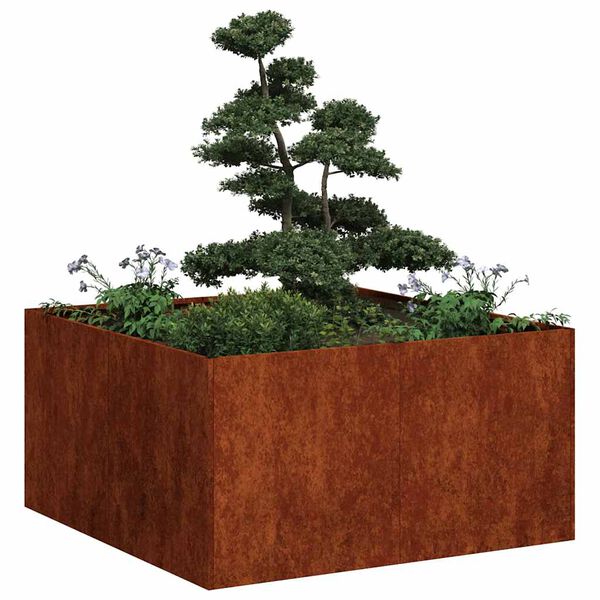 vidaXL Jardini&egrave;re rouill&eacute; 80x80x40 cm acier inoxydable