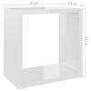 vidaXL &Eacute;tag&egrave;res cube murales 4 pcs Blanc brillant 26x15x26 cm