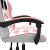 vidaXL Chaise de jeu pivotante Blanc et rose Similicuir