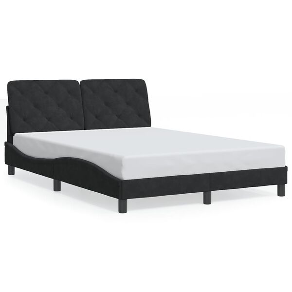 vidaXL Cadre de lit avec LED sans matelas noir 120x200 cm velours