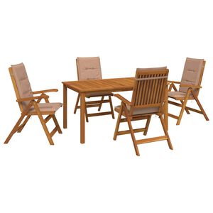 vidaXL Ensemble de salle &agrave; manger de jardin 5 pi&egrave;ces Naturel