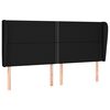 vidaXL T&ecirc;te de lit avec oreilles Noir 163x23x118/128 cm Tissu