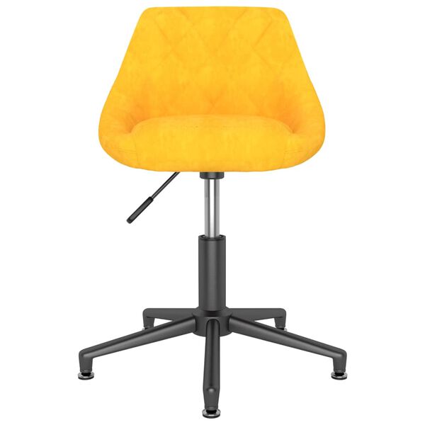 vidaXL Chaise pivotante de salle à manger Jaune moutarde Velours
