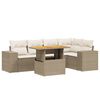 vidaXL Salon de jardin avec coussins 6 pcs beige r&eacute;sine tress&eacute;e