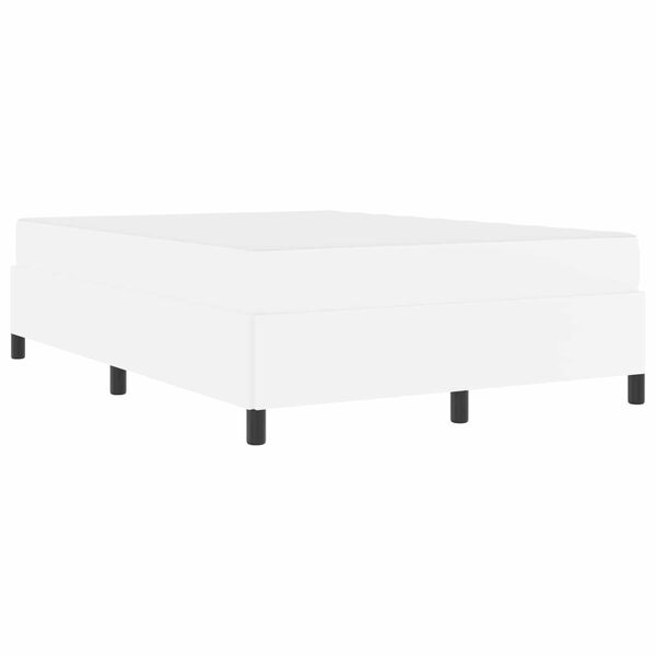 vidaXL Cadre de lit avec matelas Blanc 140 x 190 cm tissu