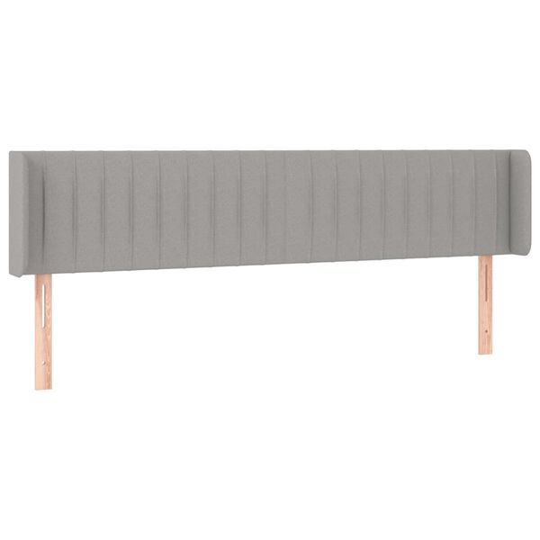 vidaXL T&ecirc;te de lit avec oreilles Gris clair 163x16x78/88 cm Tissu