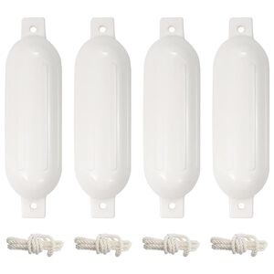 vidaXL Pare-choc de bateau 4 pcs blanc &Oslash; 14x50 cm PVC