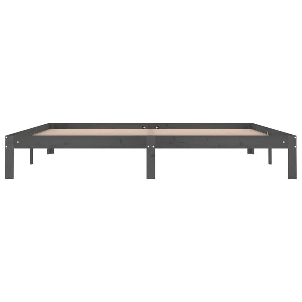 vidaXL Cadre de lit sans matelas bois massif de pin gris 200x200 cm