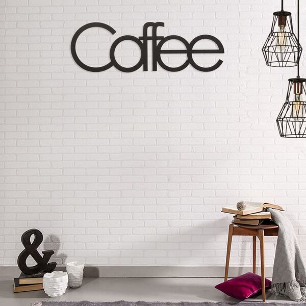 Homemania D&eacute;coration murale Mots 50x17 cm Acier Noir