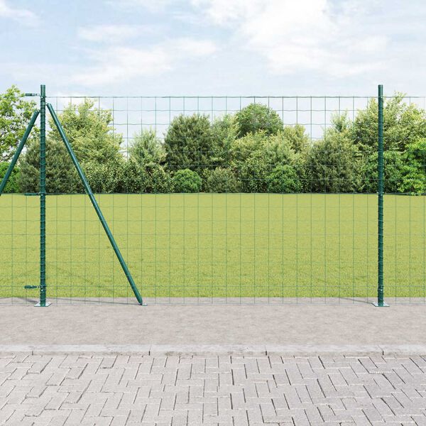 vidaXL Cl&ocirc;ture avec poteau Vert 1,6 x 10 m Acier et PVC