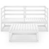 vidaXL Salon de jardin 3 pcs Blanc Bois de pin massif