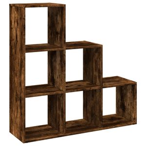 vidaXL &Eacute;tag&egrave;re s&eacute;paratrice de pi&egrave;ce &agrave; 3 niveaux ch&ecirc;ne fum&eacute; 99x29x99 cm