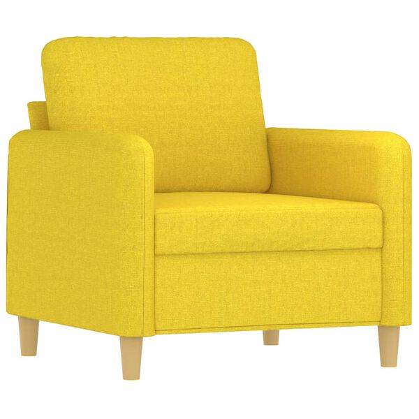 vidaXL Ensemble de canap&eacute;s 4 pcs avec coussins Jaune clair Tissu