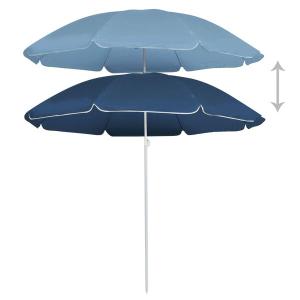 vidaXL Parasol de jardin avec m&acirc;t en acier bleu 180 cm