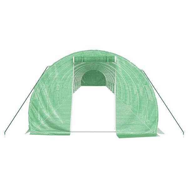 vidaXL Serre avec cadre en acier vert 60 m&sup2; 20x3x2 m
