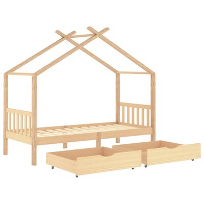 vidaXL Cadre de lit enfant avec tiroirs bois de pin massif 90x200 cm