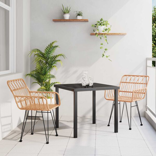 vidaXL Ensemble de salle &agrave; manger pour jardin 3 pcs Marron