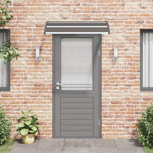 vidaXL Auvent de porte Noir 120x75 cm PC