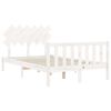 vidaXL Cadre de lit sans matelas blanc bois de pin massif