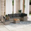 vidaXL Salon de jardin avec coussins 7 pcs gris r&eacute;sine tress&eacute;e