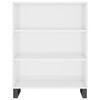 vidaXL Armoire à étagères blanc brillant 69,5x32,5x90 cm