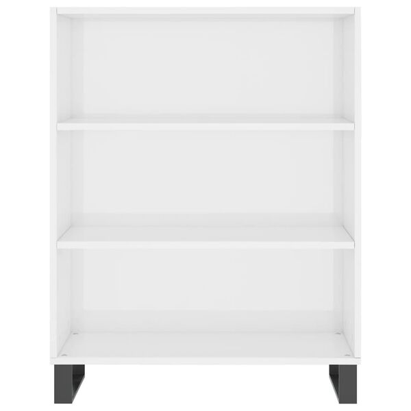 vidaXL Armoire à étagères blanc brillant 69,5x32,5x90 cm