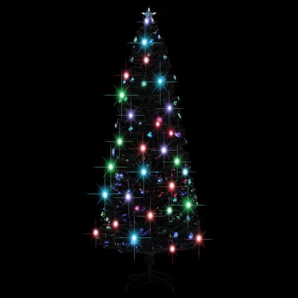 vidaXL Arbre de No&euml;l pr&eacute;-&eacute;clair&eacute; avec support et LED 240 cm fibre optique